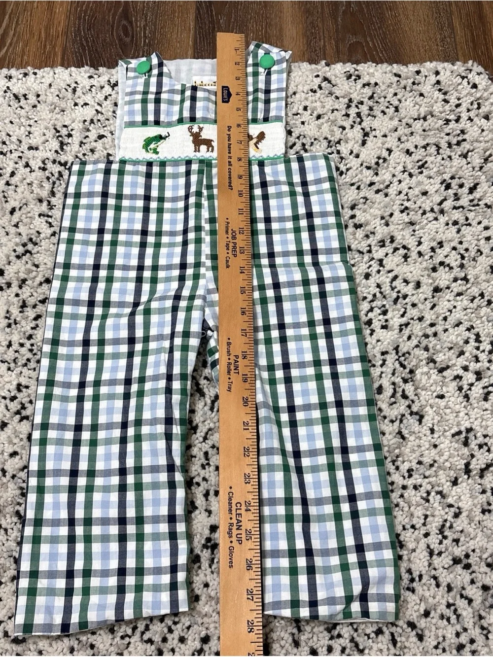 Boys Plaid Sleeveless Romper 100% Cotton Deer Size 2 Button smocked hunting Duck
